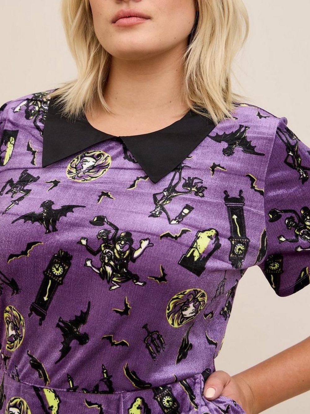 ‼️SOLD‼️ Torrid X Disney Haunted Mansion Velvet Dress - Picture 13 of 14